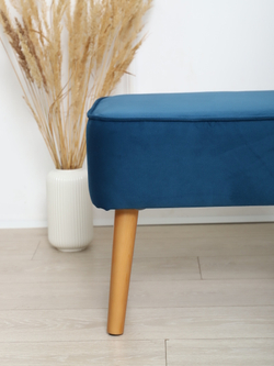 Пуф "Donatello"антивандальный велюр синий/натурал