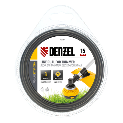 96129 Леска для триммера двухком. круглая 3,0мм 15 м