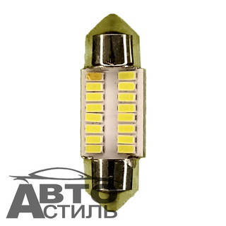 Светодиод 12V T11x31 16SMD 3014 WHITE (салон) белая плата
