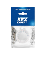 Эрекционное кольцо с мягкой стимулирующей насадкой (Цвет: белый)