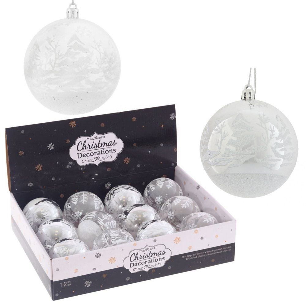 GAEM Набор из 12шт Украшение новогоднее "Шар", D 8 см, L35 W27 H8,5 см