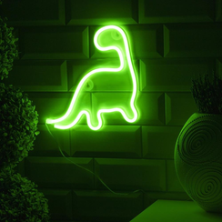 Неоновая вывеска Динозавр 24×24 см., батарейки ААх3, USB, зелёный, Luazon Lighting (7989797)
