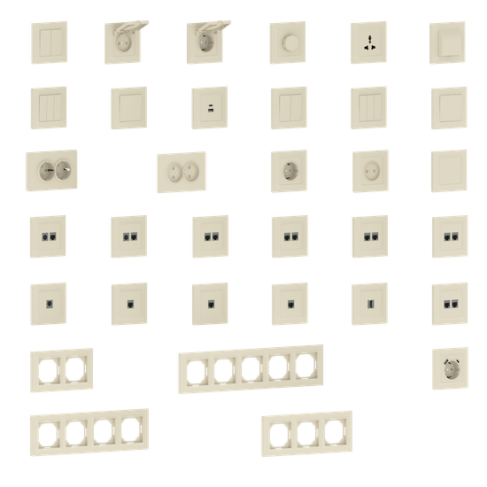 Рамка 3-я,  Wave матовый кремовый,  серия A07