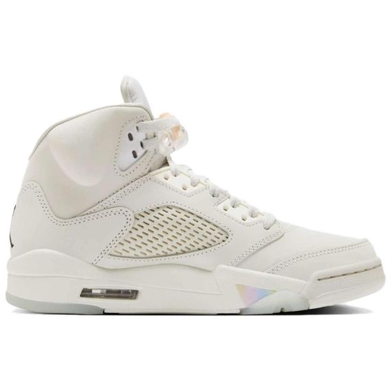 Jordan Air Джордан 5 Винтажные баскетбольные кроссовки Высокие Бежево-зеленые Женские