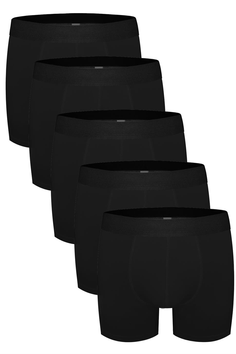 Набор из 5 черных хлопковых трусов-боксеров (Размер: XL) (Цвет: черный)