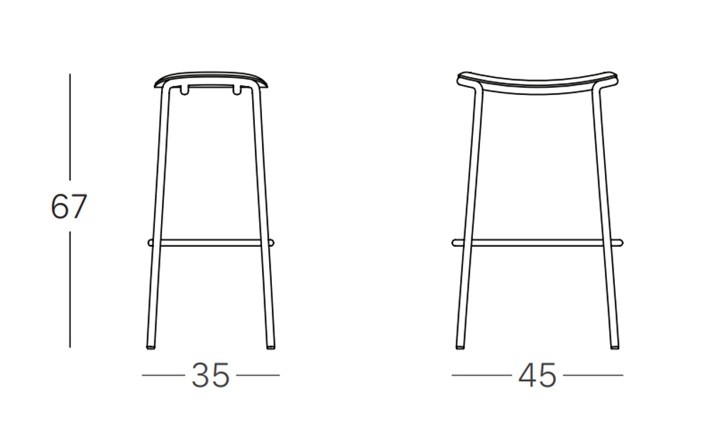 Табурет деревянный полубарный Scab Design Trick Wood, черный глянцевый никель, натуральный дуб