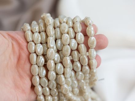 Нить бусин для украшений "Волна" 7,5мм (ювелирное стекло)