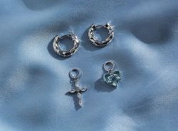 Серьги трансформеры Blue Heart