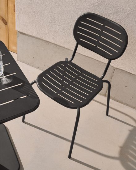 Уличный стул Brai из темно-серой оцинкованной стали