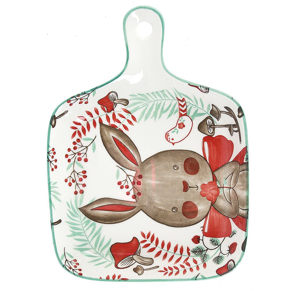 Блюдо "Kawaii Forest. Rabbit" 22*16*3см. (min 9) (фарфор) (транспортная упаковка)