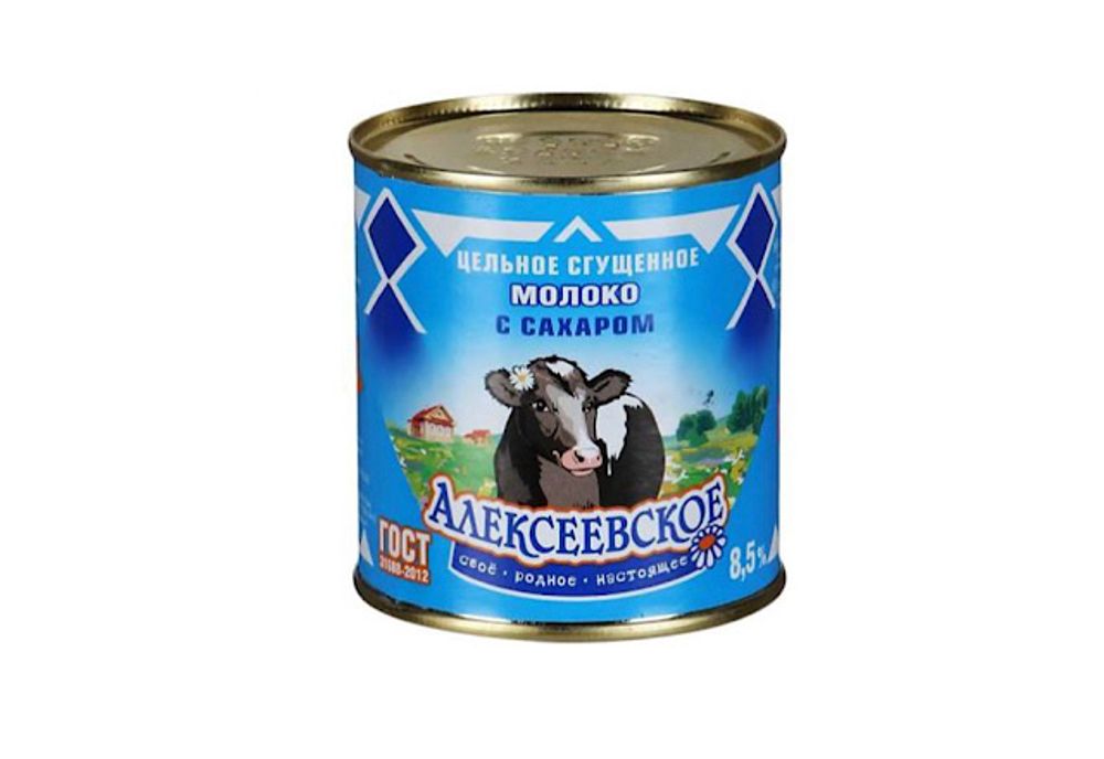 Сгущенное молоко Алексеевское цельное с сахаром 8.5%, 380 г