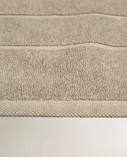 ZARA HOME ХЛОПКОВЫЙ НЕСКОЛЬЗЯЩИЙ КОВРИК ДЛЯ ВАННОЙ, ПЕСОЧНЫЙ