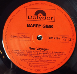 Винтажная виниловая пластинка LP Barry Gibb Now Voyager (Germany 1984)
