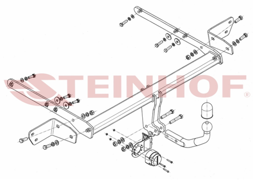 Фаркоп на Ford Mondeo седан/лифтбек/универсал 2014-2019 (паспорт и сертификат в комплекте)(без электрики) Steinhof.F-273