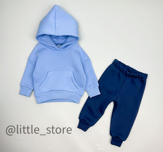 Комплект из футера с начесом "Bright" Небо/Индиго