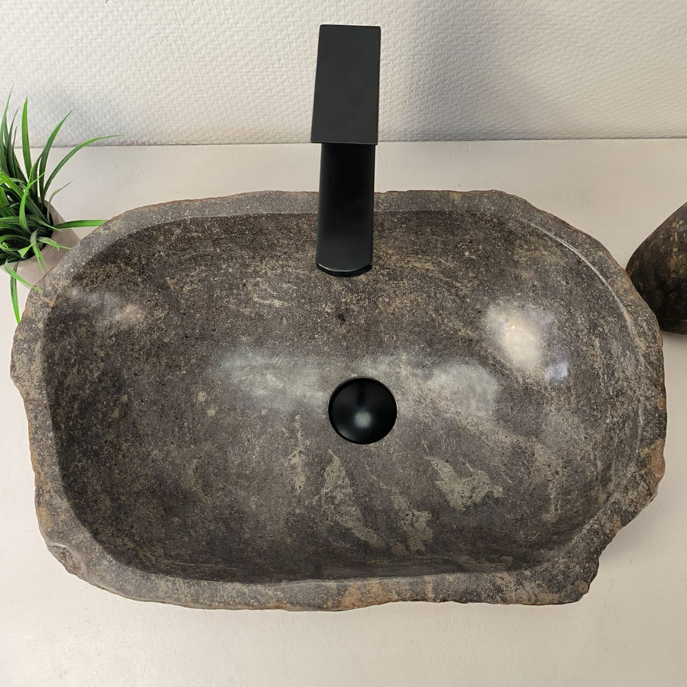 Раковина из речного камня RS-66075 53х34х15 из натурального камня