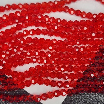 Бусины хрусталь, шар огранка, р-р 4мм, цена за нить 32см