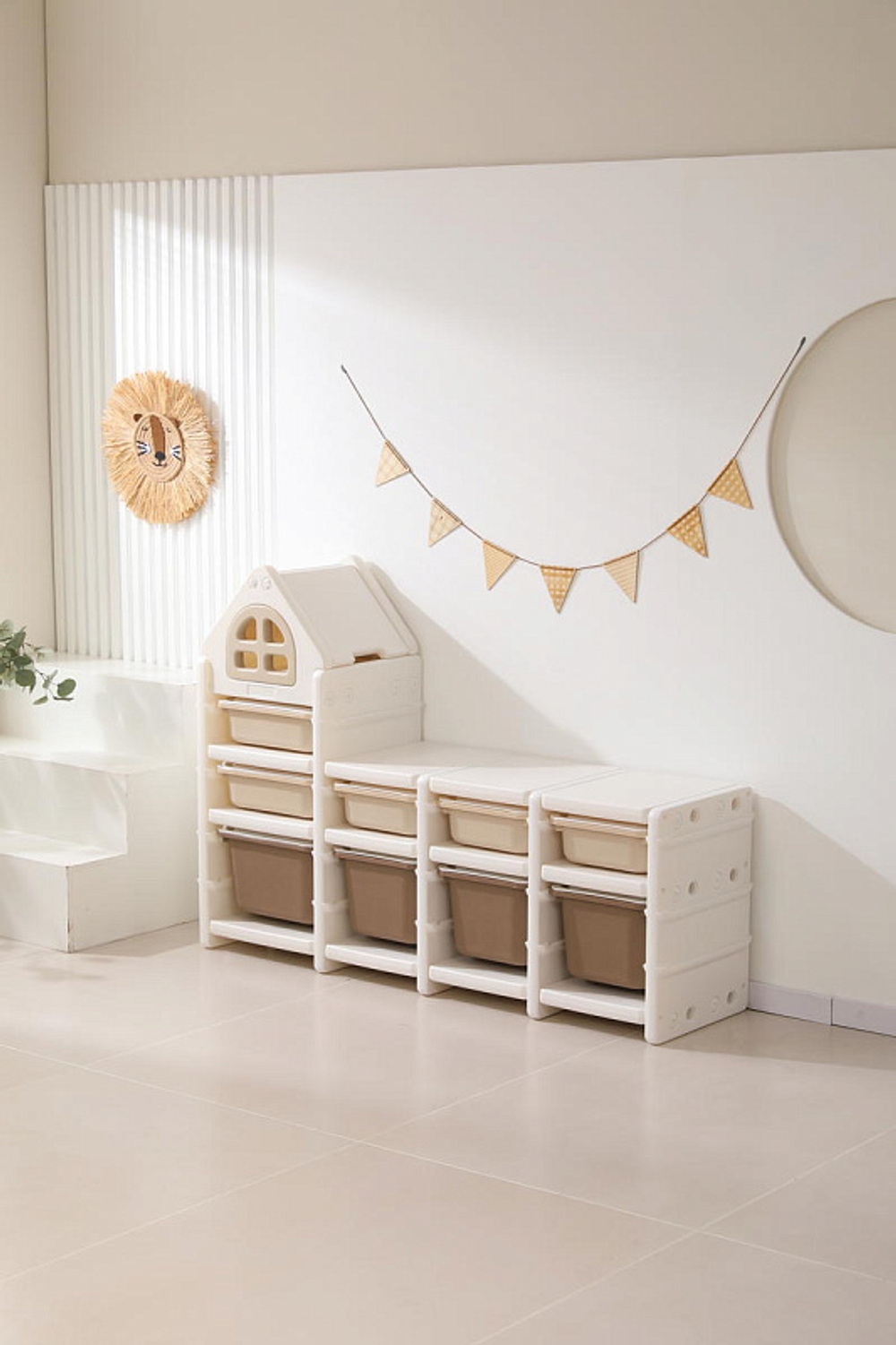 Стеллаж для игрушек UNIX Kids 9 ящиков Camel