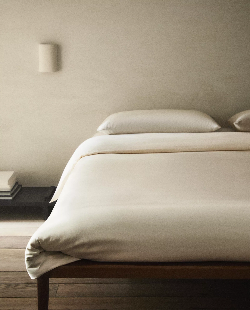 ZARA HOME (300 НИТЕЙ) ПОДОДЕЯЛЬНИК ИЗ САТИНА, ЭКРЮ