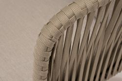 "Мальорка" диван 3-местный плетеный из роупа, основание дуб, роуп серо-коричневый 23мм, ткань бежевая 15052