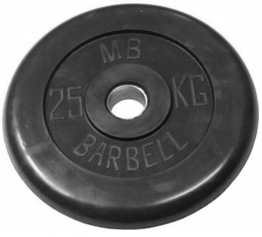 Диск обрезиненный BARBELL MB (металлическая втулка) 25 кг / диаметр 26 мм