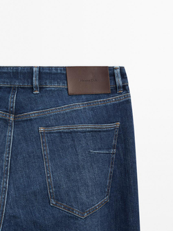 Massimo Dutti Джинсы облегающего кроя из смесового хлопка, индиго