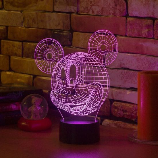 Настольный 3D светильник Микки Маус