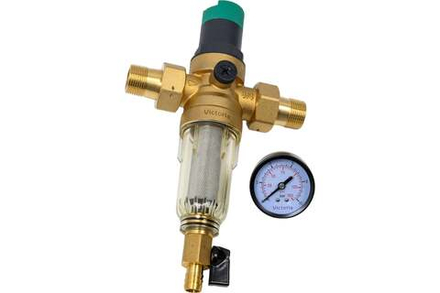 Фильтр с редуктором давления и манометром, промыв.для хол.воды 3/4"(тон.очис)с амер. Victoria 27-708