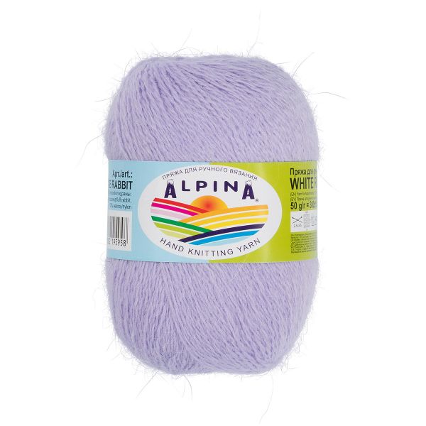 Пряжа Alpina White Rabbit / уп.10 мот. по 50г, 300м, 225 св. сиреневый