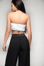 Топ из бархата с перьями