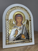 Ангел Хранитель, икона арочная, белое дерево 175х225