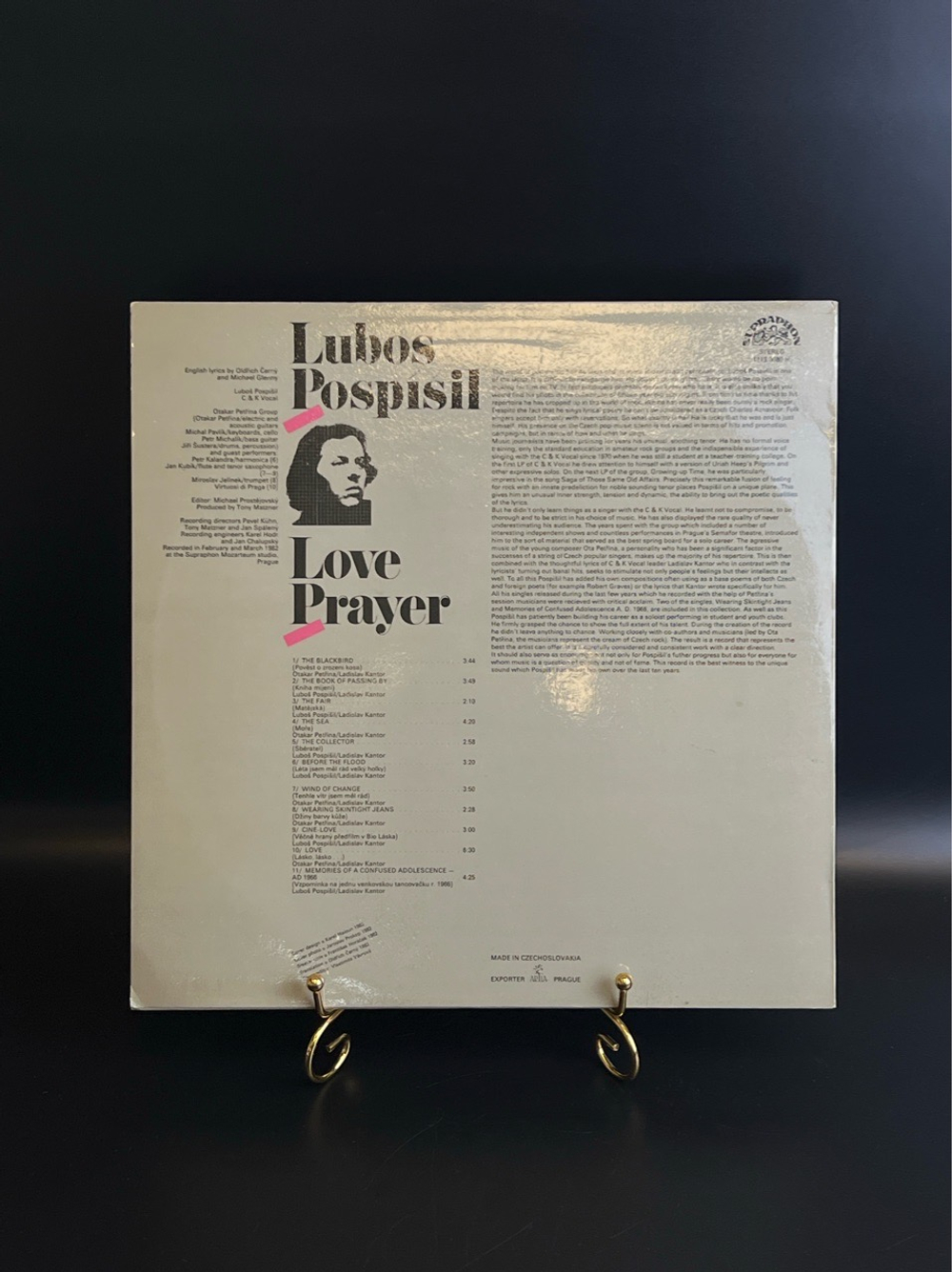 LP Lubos Pospisil - Love Prayer. Виниловая пластинка 12 дюймов. Supraphon Чехословакия 1982 год.