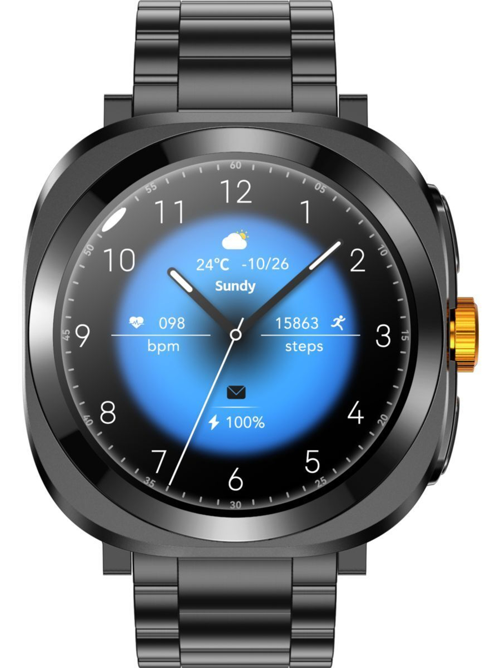 Смарт часы PARASMART CUBE F7 Ultra (металлический блочный браслет, черный)