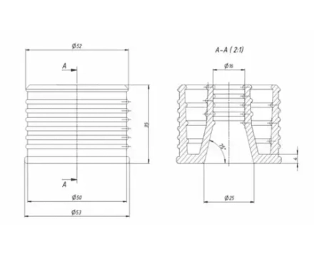 Манжет для канализационной трубы R-50х16мм