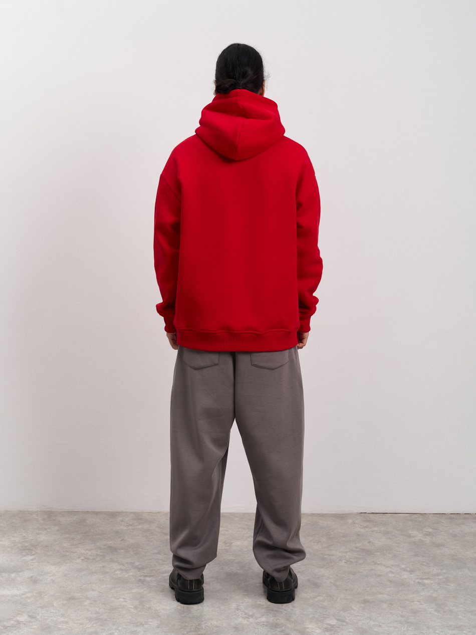 Толстовка мужская с капюшоном "Вasic" красный