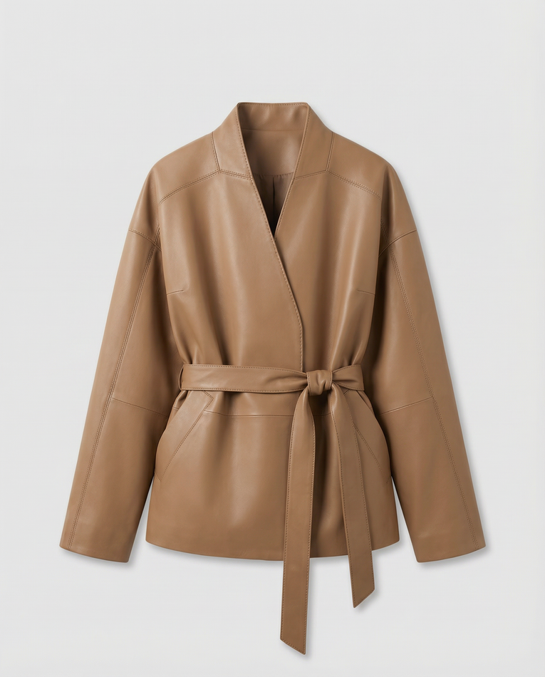 Кожаная куртка SENARI (beige)