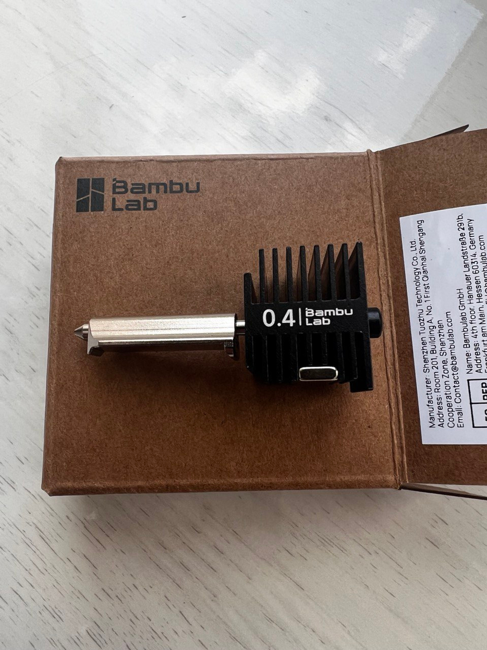 Хотэнд с соплом 0,4 мм из закаленной стали для 3Д принтера Bambu Lab A1/A1 mini FAH019