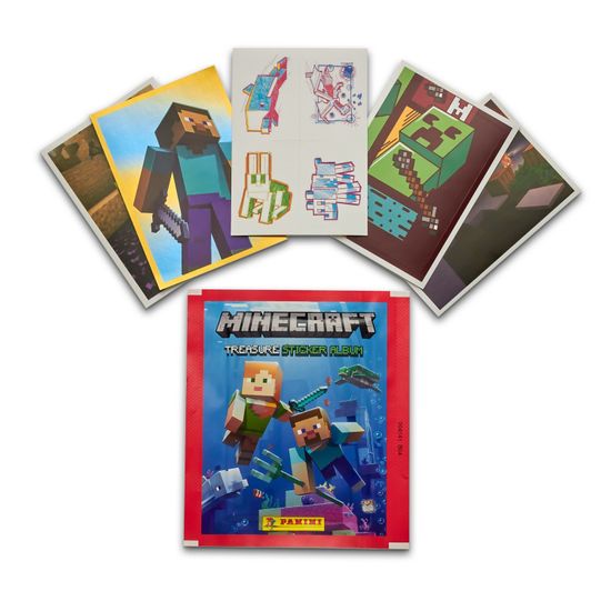 Купить блистер с наклейками Panini MINECRAFT, (набор из 5 пак. наклеек в карт.упак)