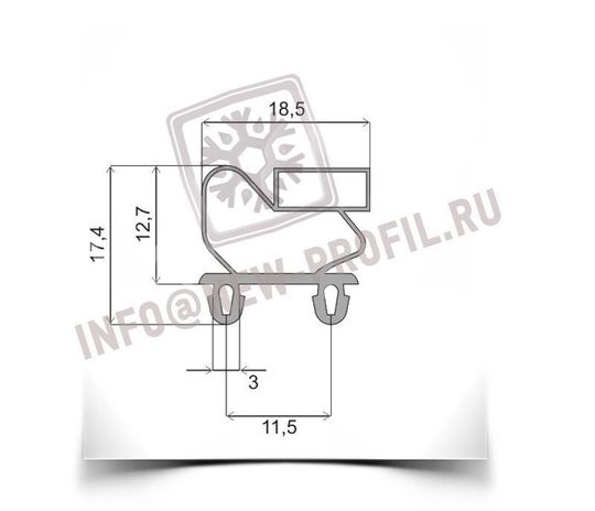 Уплотнитель для стола холодильного Polair TM2GN-G (TM2GN-GC) размер 645*380 мм(011)