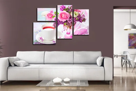 Модульная картина "Цветочный аромат чая"