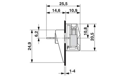 0709233 - VDFK 4/K - Проходная клемма через стенку