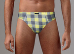 Комплект из двух клетчатых трусов-слипов (Размер: XL) (Цвет: серый с жёлтым)