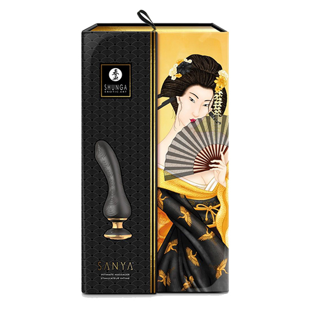 Черный вибростимулятор 18,5см Shunga SANYA SH-SANYA-304