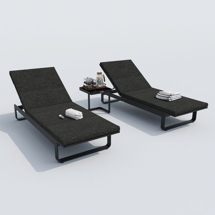 Шезлонг Ideal Patio ЛЕТТО маренго - каркас карбон