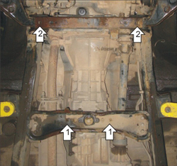 Защита КПП. 3 мм, Сталь. для Mitsubishi L 200 2006-2014, Mitsubishi L 200 2014-2015 MOTODOR.11308