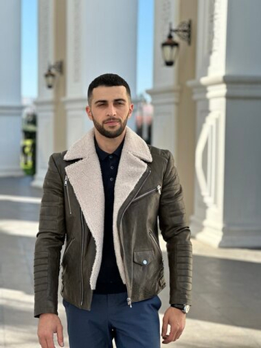 Дубленка коричневая кожаная