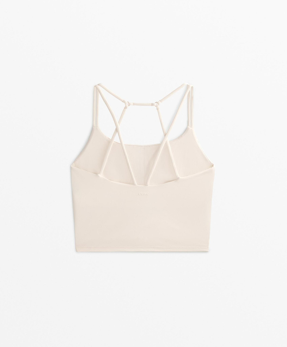 Oysho Майка Comfortlux с кольцами, экрю