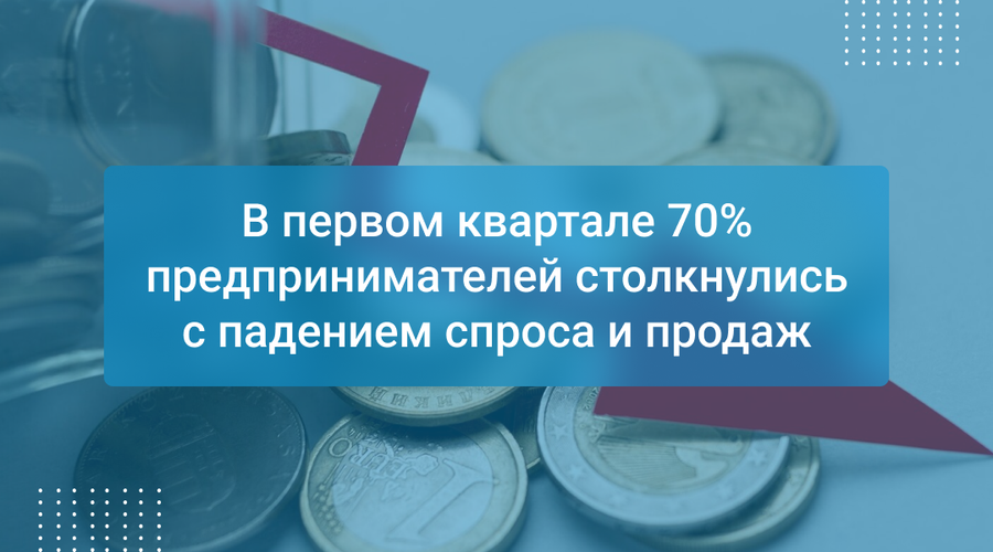 В первом квартале 70% предпринимателей столкнулись с падением спроса и продаж