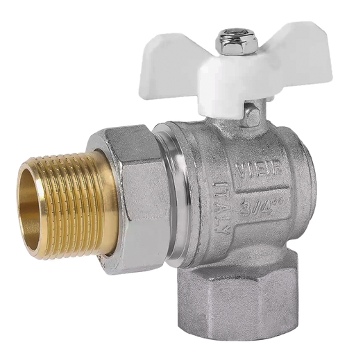 Кран угловой с американкой 1/2 (баб. белый) ViEiR  (80/10шт)