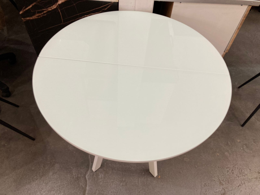 Стол обеденный Элип-1 (конус) каркас белый